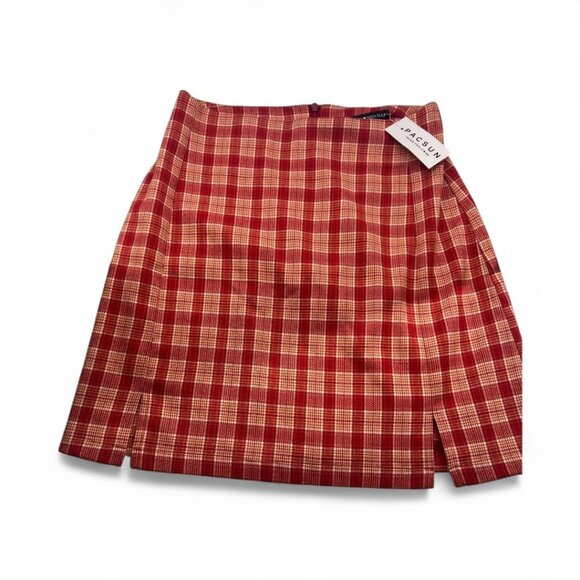 Brandy Melville John Galt Cara Autumn Preppy  Plaid Mini Skirt New with Tags XS - Picture 6 of 6